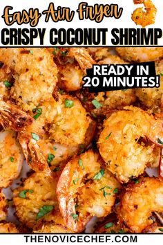 easy air fryer crispy coconut shrimp recipe is ready in 20 minutes and it's so delicious