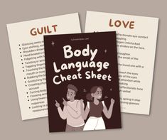 two book covers with the words body language and an image of two people standing next to each