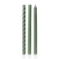 Taper Candles Set of 3 - Sage Green - Freshie & Zero Studio Shop Sage Green Candle Holders, Emerald Green Taper Candles, Sage Taper Candles, Dark Green Taper Candles, Grey Tapered Candles, Twist Candle, Free Plants, Taper Candles, Candle Set