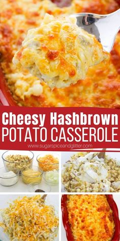 cheesy hashbrown potato casserole is an easy dinner recipe