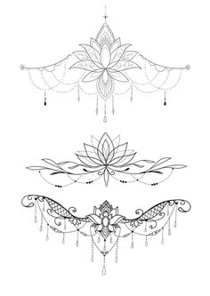 three different designs on white paper