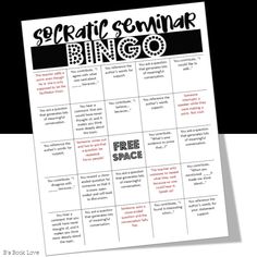 a black and white photo with the words sefraic seminar bingo on it's side