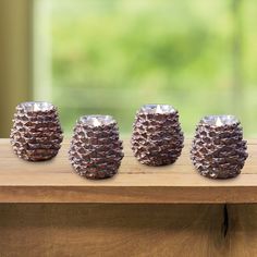 Pinecone Votive Candle Holders Pinecone Candle Holder, Outdoor Garden Statues, Old Farmers Almanac, Holiday Tablescapes, Scented Sachets, Votive Holder, Votive Candle Holders, Rustic Cabin, Modern Sculpture