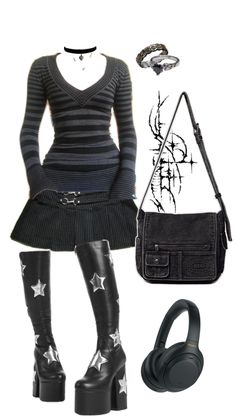 Aesthetic Goth Outfit, Grunge Men, 2000s Japanese Fashion, Fashion Grunge, Grunge Goth