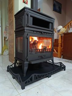 a stove that is sitting on the floor