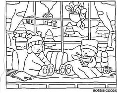 a black and white drawing of two people sitting in front of a window