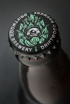 a close up view of a beer bottle cap