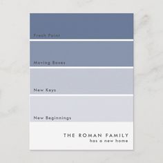 the roman family has a new home in it's color scheme, including blue and gray