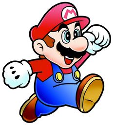 an image of mario running with his arms in the air and eyes wide open,