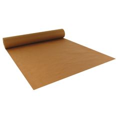 a roll of brown paper sitting on top of a white surface