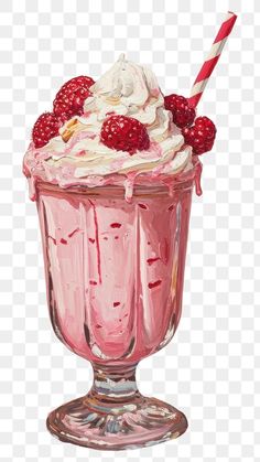 an ice cream sundae with raspberries and whipped cream in a glass cup