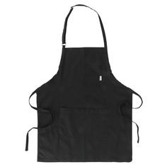 a black apron with two pockets on the front