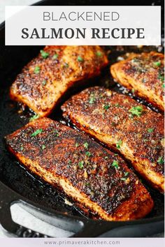 some meat is cooking in a pan on the stove with parsley and seasoning