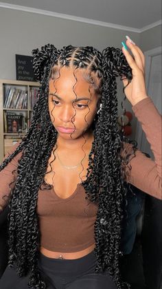 Short Box Braids Hairstyles, Hairstyles For Teens, Big Box Braids Hairstyles, Goddess Braids Hairstyles, Box Braids Hairstyles For Black Women, Cute Braided Hairstyles, Braided Cornrow Hairstyles, Cute Box Braids Hairstyles, Quick Braided Hairstyles