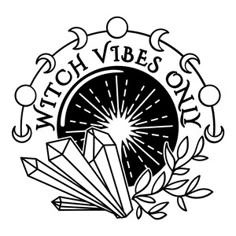 the logo for witch vibes only, which features an image of a diamond and leaves