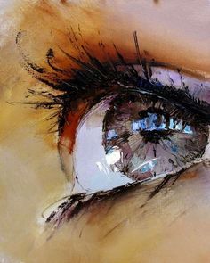 an artistic painting of a woman's eye