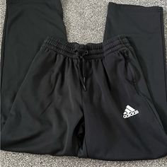 Brand New, Black, Size Small Black Adidas Athleisure Bottoms, Black Athleisure Bottoms With Adidas Logo, Black Adidas Sweatpants For Loungewear, Black Adidas Activewear For Loungewear, Black Workout Pants With Three Stripes Branding, Black Adidas Bottoms For Gym, Black Adidas Sports Pants, Adidas Black Sportswear Bottoms, Black Adidas Logo Sweatpants