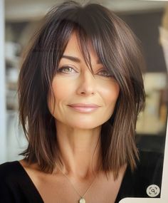 October Hair, Hairstyles And Colors, Celebrities Hairstyles, Rich Brown Hair, Popular Short Haircuts, Medium Shag Haircuts, Haircuts For Medium Length Hair, Honey Brown Hair, Layered Haircuts For Medium Hair