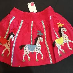 Mb 4/5 Nwt Horse Appliqu Skirt. Cross Posted. Cotton Skirt For Summer Playtime, Summer Cotton Skirt For Playtime, Summer Playtime Cotton Skirt, Playful Mini Skirt For School, Cotton Skirt For Playtime In Spring, Red Skort For School In Spring, Spring Cotton Skirt For Playtime, Playful Fitted Bottoms For School, Red Bottoms For Spring Playtime