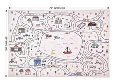 a child's rug with a map on it