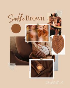 the cover of selfie brown is shown with images of leaves, candles and other things