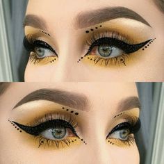 🌞 Pinterest|| @queenlynnn 🌞 Fete Emo, Bee Makeup, Eyeliner Designs, Glitter Liner, Melt Cosmetics, Eye Makeup Art