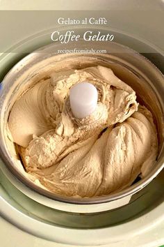 a food processor filled with coffee gelato