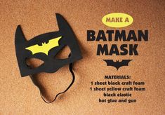 a cardboard batman mask with instructions on how to make it