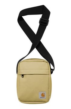 a small bag with a black strap hanging from it's back pocket, on a white background