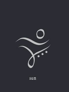 the sun logo is shown on a dark background with white lines and dots in it