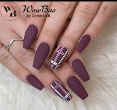 Hi my name is Tijana, I come from Serbia and I am a professional nail tehnician. It all startes out small but now I have my own small nails salon called 'Flawless'. The difference between me and others of my profession is that I can portray anything my clients want on their nails. Fall Plaid Nails 2022, Maroon Sweater Nails, Sweater And Plaid Nails, Plaid And Sweater Nails, Nails For Typing, Fall Burberry Nails, Burberry Nails Design, Purple Plaid Nails, Plaid Nail Designs Fall