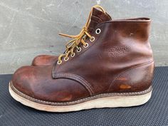 Red Wing 9111 Classic Round Copper Rough Tough Brown Leather Boots - Men's 8.5 D Awesome boots, check photos for clear visual description. PLEASE VIEW ALL PHOTOS CAREFULLY AS I CONSIDER THEM PART OF THE DESCRIPTION. I WILL GLADLY COMBINE SHIPPING FOR MULTIPLE ITEMS PURCHASED IF THEY CAN BE SAFELY SHIPPED TOGETHER. DELIVERY WITHIN 5 BUSINESS DAYS, 1-2 DAYS HANDLING ONCE YOUR PAYMENT CLEARS, THIS ITEM WILL COME PROFESSIONALLY PACKAGED AND SHIPPED WITH CARE. PLEASE CONTACT ME THROUGH MESSAGES IF YOU HAVE ANY QUESTIONS OR CONCERNS. THANKS FOR LOOKING Red Wing 9111, Red Wing 1907, Shoes Boots Combat, Mens Brown Leather Boots, Mens Leather Boots, Country Men, Red Wing, Mens Shoes Boots, Brown Leather Boots