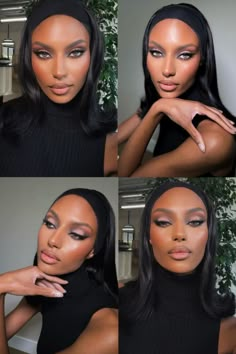 90s Black Women Makeup, Makeup For Long Face Shape, Asian Glam Makeup, 90s Makeup Looks Black Women, Uk Makeup, Sultry Makeup, Mekap Mata, 20 Makeup