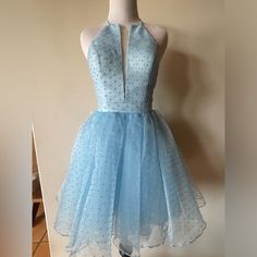 Sherri Hill New With Tags Size 2 Light Blue Kind Of A Polkadot Print On It Quite Pretty Be A Fabulous Homecoming Dress! Please See Tag For Style Number Sherri Hill, Sherri Hill Dresses, Size 2, 2 Colours, Homecoming, Homecoming Dresses, Light Blue, Polka Dots, Womens Dresses