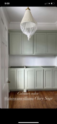 Benjamin Moore Kitchen, Diy Cabinet Doors, Green Kitchen Cabinets, Cabinet Paint Colors, Laundry Room Remodel, Green Cabinets, Laundry Room Makeover