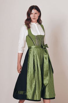 018568-000 Stockingsbach / Struempfelbach  3 pc Traditional  Festive Krueger Swabian Collection Dirndl with two aprons - German Specialty Imports llc German Outfits Women, Euro Trip Outfits, Dirndl Dress Traditional, Wonka Costume, Traditional German Clothing, Willy Wonka Costume, Cultural Outfits, Bavarian Dress, Oktoberfest Germany