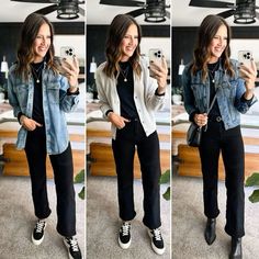 How to style a black long sleeve tee & black straight leg jeans Ankle Jeans Outfit, Black Jeans Outfit Winter, Black Mom Jeans Outfit, Clothes Capsule Wardrobe, Mom Outfits Fall, Straight Leg Jeans Outfits, Olive Jeans, Black Straight Leg Jeans, Winter Pants Outfit