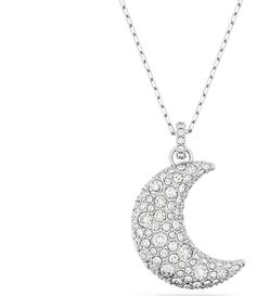 From Swarovski&#x2C; the Luna Moon Crystal Short Pendant Necklace features:Short pendant necklaceSilver-plated metal/CZLobster clasp closureApprox. 15.75" L +3" extender&#x2C; 1.06" L x 0.73" pendantImported. Crystal Moon Necklace, Short Pendant Necklace, Luna Moon, Premier Jewelry, Crystal Moon, Moon Crystal, Sparkling Crystal, Moon Necklace, Dillard's