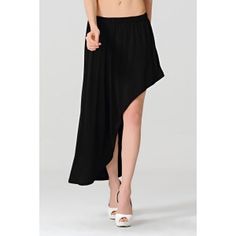 Casual Elastic Waist Solid Color Asymmetrical Skirt For Women black Black Skirts, Womens Skirts, Skirt For Women, Women Skirts, Asymmetrical Skirt, Waist Length, Street Styles, Black Casual, Ankle Length