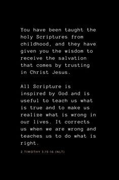 a black background with white text and an image of the bible's words on it