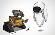 Wally Y Eva, Walle Y Eva, Walle And Eva, Wall E Movie, Wall E Eve, Disney Character Drawings, Disney Canvas Art, Disney Canvas, Head Drawing