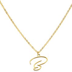 *Free* Gift With Every Order!! Letter B Cursive Initial Necklace Chain Length 15 1/2 - 18 Inches Adjustable All Jewelry Comes Beautifully Packaged And Ready For Gift Giving. Letter B Cursive, B Cursive, Cursive B, Order Letter, B Letter, Necklace Chain Lengths, Letter B, Letter Necklace, Necklace Chain