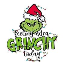 the grinch today logo with santa's hat on