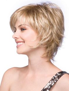 Sky Wig by Noriko Sky Wig by Noriko is a short wig that flatters the face with feathered layers and wispy ends.From the thinned bang to the razored pieces around the edges, you'll look effortlessly put together in this top selling style.The ready-to-wear synthetic hair looks and feels like natural hair. And the open wefting in the cap creates better air ventilation, which provides more coolness on the scalp. It’s breathable and lightweight for a comfortable fit throughout the day. Noriko Sky is Short Blonde Pixie, Bob Hair Styles, Medium Bob Hairstyles, Wavy Wigs, Shag Haircuts, Hair Older Women, Long Bob Haircuts, Choppy Hair, Blonde Pixie Cuts