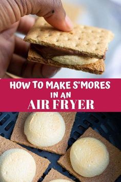 how to make s'mores in an air fryer with text overlay