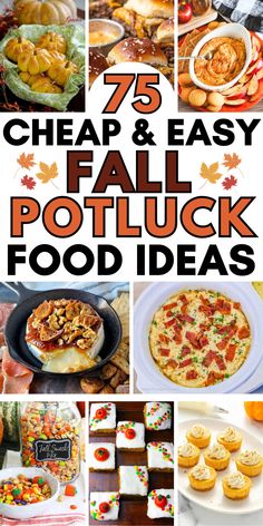 Easy fall potluck dishes for an autumn party, work lunch, fall birthday party, or church potluck, including recipes for side dishes, appetizers, desserts, and crockpot main dishes that feed a crowd. Foods For Potluck, Crockpot Potluck Recipes, Potluck Lunch Ideas, Fall Potluck Dishes, Thanksgiving Potluck Dishes, Fall Potluck Ideas, Potluck Recipes Crockpot, Potluck Ideas For Work, Thanksgiving Potluck Recipes