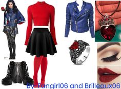 Evie Descendants Outfit, Prom Makeup Green Eyes, Makeup Green Eyes, Black Skater Skirts, Harry Potter Outfits