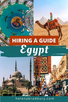 the egyptian city of egypt with text overlaying it that reads hiring a guide to egypt