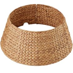 a round woven basket with no handles