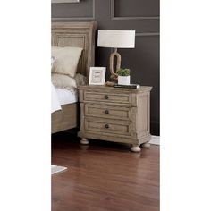 a bedroom scene with focus on the nightstand